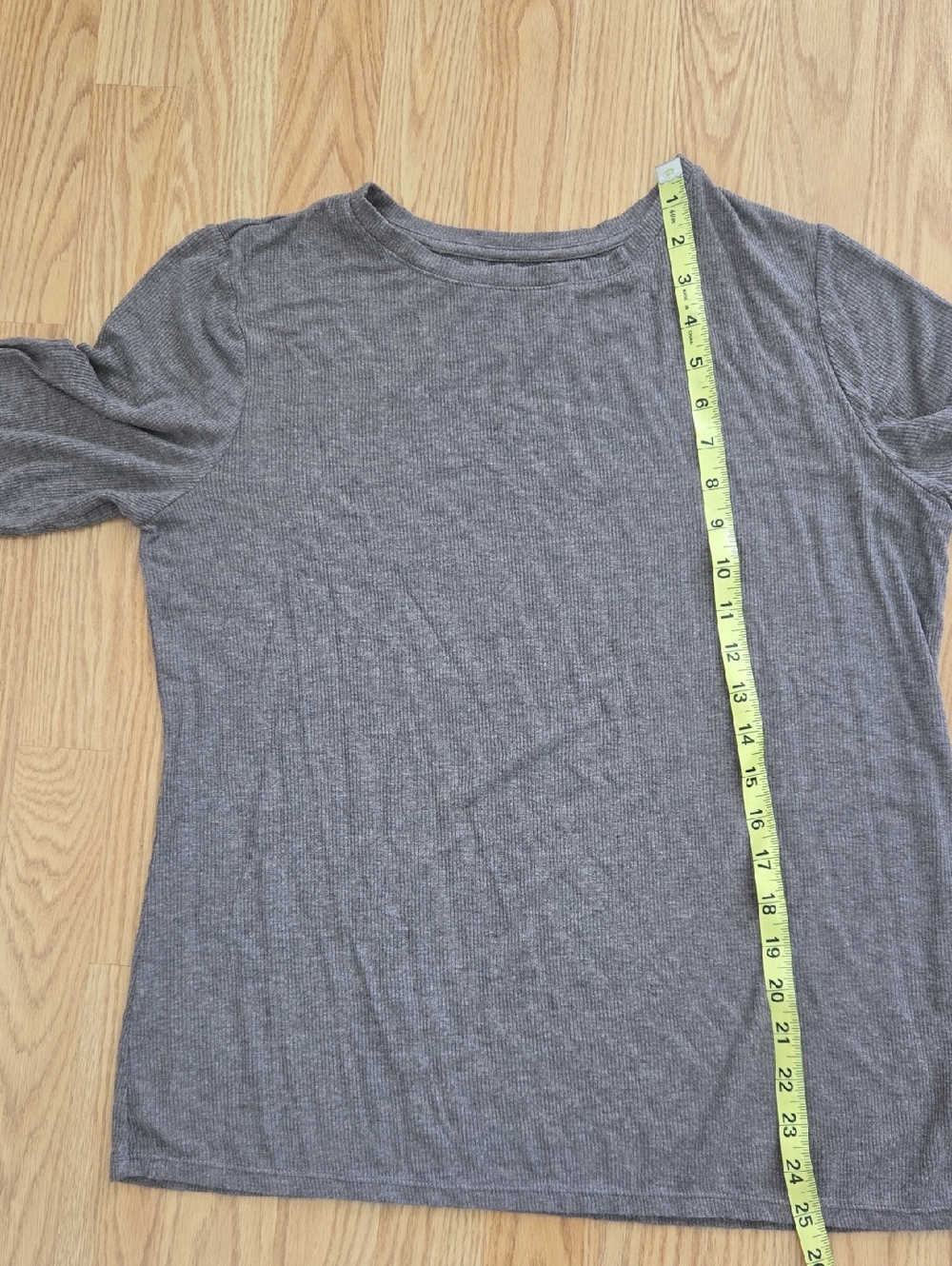 Women's Brown Ribbed Top - Picture 4 of 5